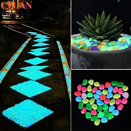 GLOWING STONE - Magic Garden Glow Pebbles (Pack of 100 Pcs)