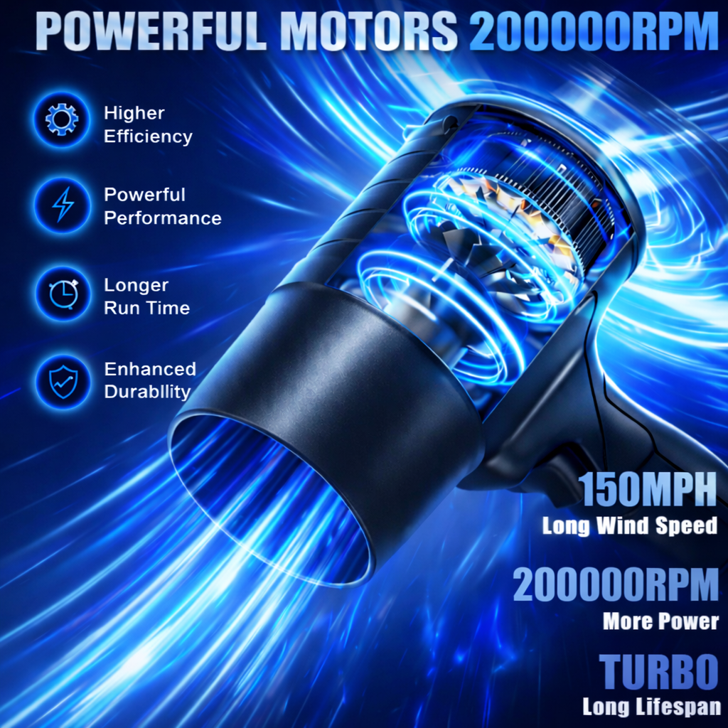 Jetblower™ - The Most Powerful Rechargeable Turbo Air Blower System (200000 RPM)