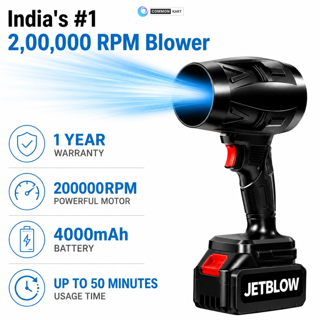 Jetblow™ Pro - Most Powerful Air Blower For Car, Home & Outdoor Space