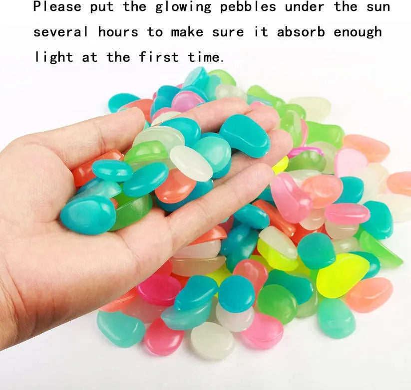 GLOWING STONE - Magic Garden Glow Pebbles (Pack of 100 Pcs)