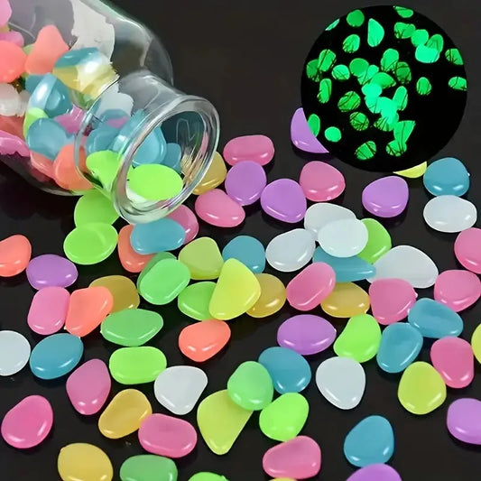 GLOWING STONE - Magic Garden Glow Pebbles (Pack of 100 Pcs)