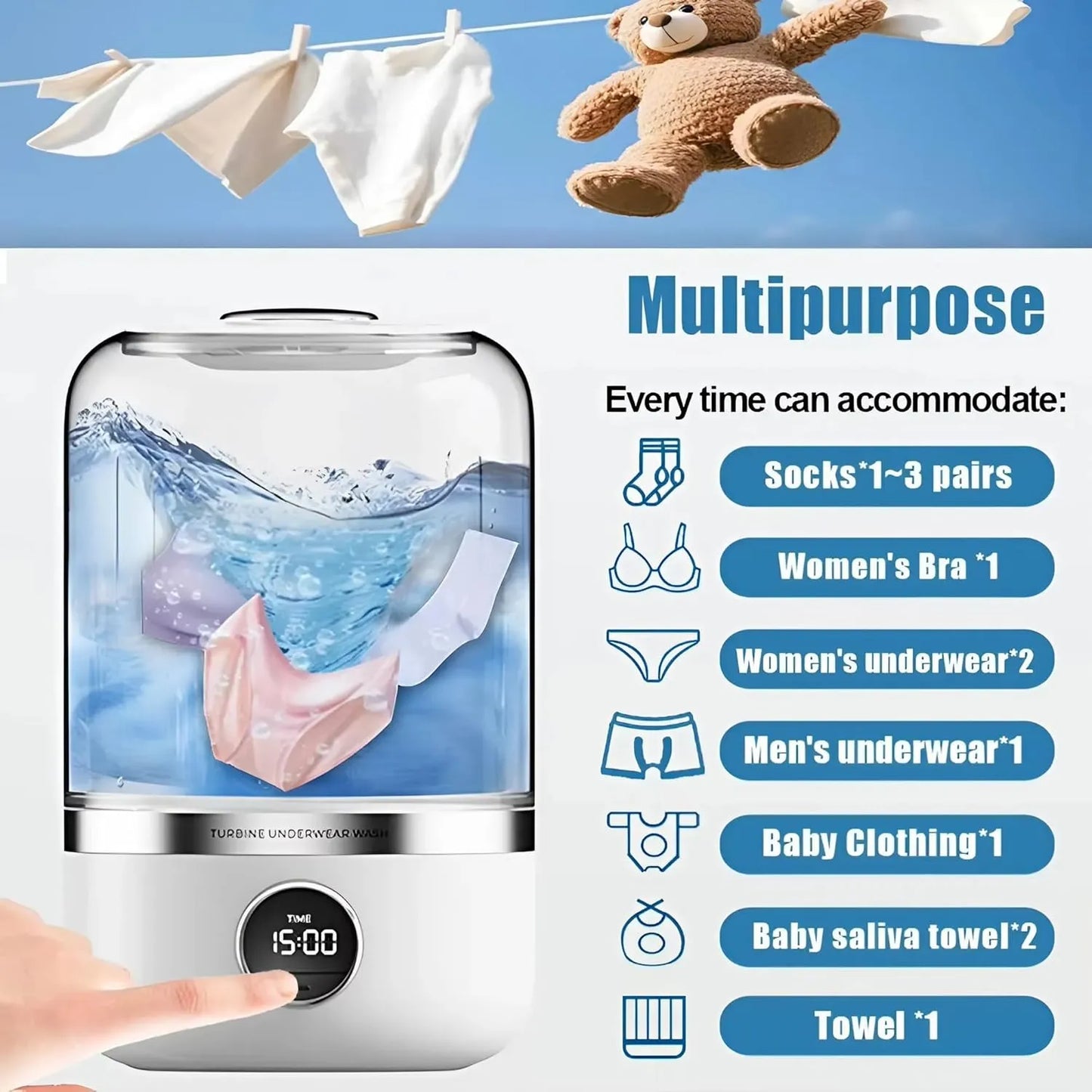 Portable Washing Machine - Digital Display