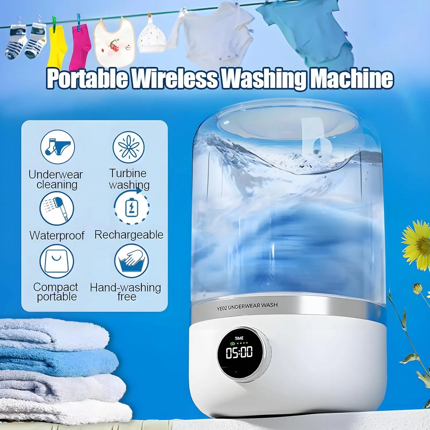 Portable Washing Machine - Digital Display